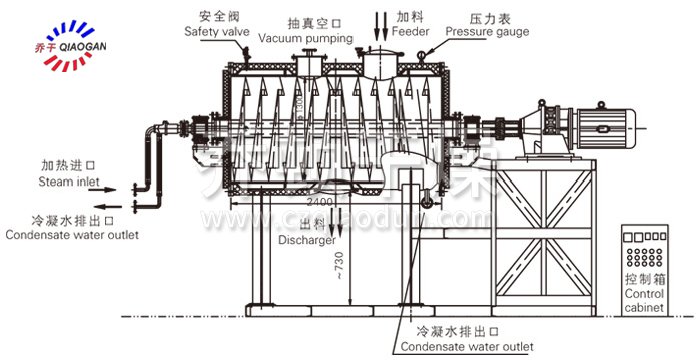 真空耙式幹燥機結構示意圖
